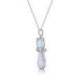 thumbnail image 3 of White Opal Cat Pendant with .004 cttw Diamond Sterling Silver Necklace - 18”, 3 of 8