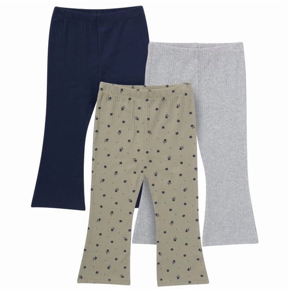 Gerber Toddler Girl 3-Pack Flare Daisies Leggins, Sizes 2-5 T