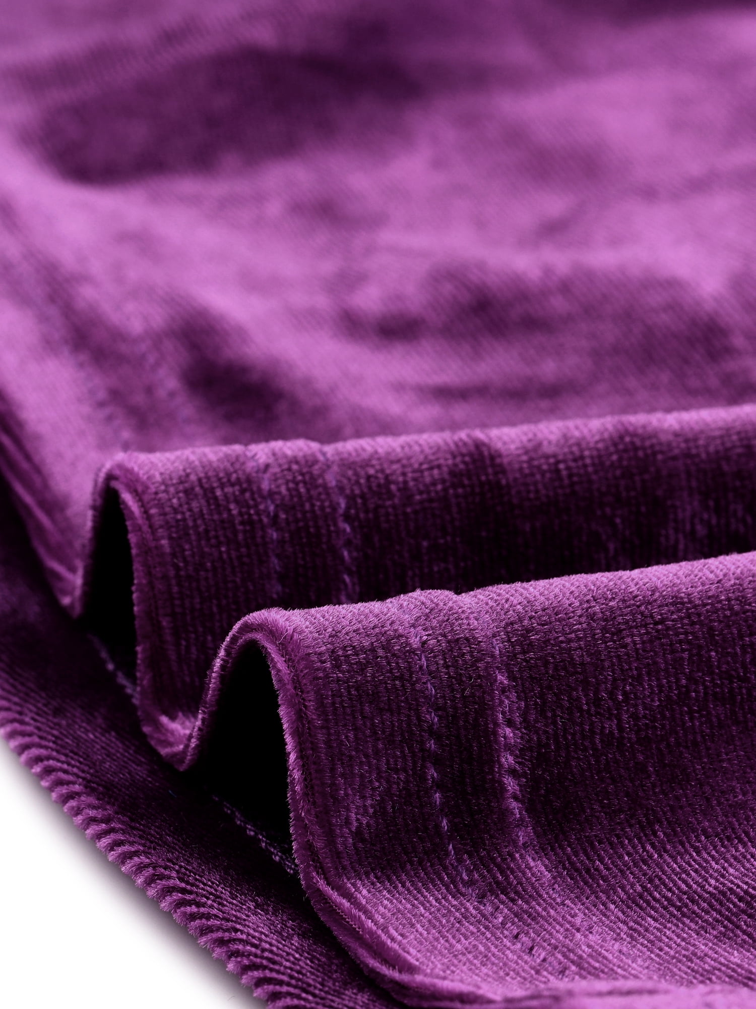 DARING DIVA Women's Velvet Square Neck Drawstring Puff Crop Top S Purple