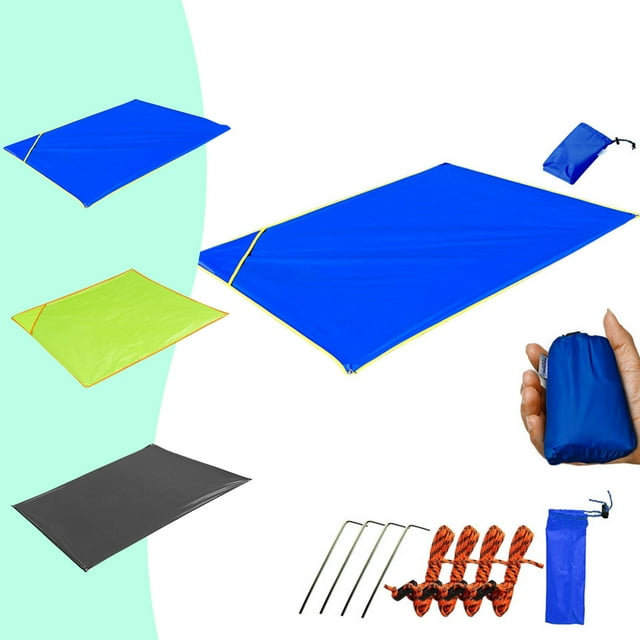 Fiudx Esterilla de Camping Multifuncional, Toldo Impermeable y Manta Impermeable, Refugio Ligero para Exteriores, Fácil de Limpiar, Ideal para Picnics En La Playa y Senderismo, Tamaño Portátil de 120