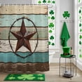 thumbnail image 5 of Retro Farmhouse Shower Curtain Set with Hooks, Barn Star Wood Texture Waterproof Fabric Bathroom Curtains Decor Home Accessories, Stall Long 54 X 78 Inch, 5 of 9