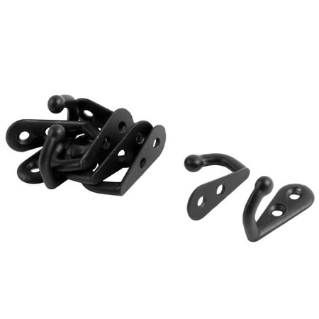 

Bathroom Metal Wall-mounted Ties Socks Keys Hook Hangers Black 9 Pcs