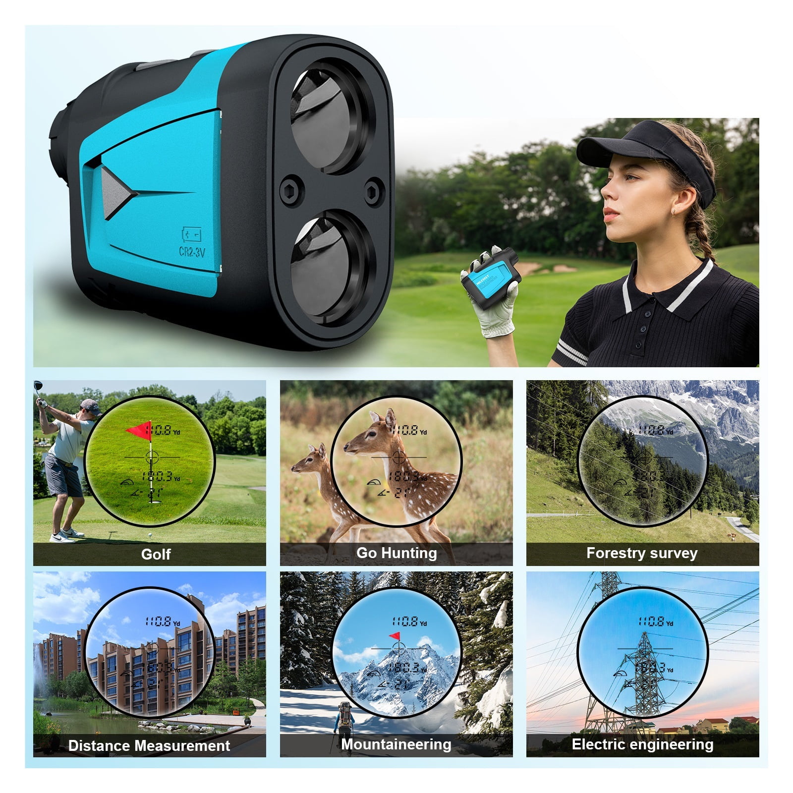 Rangefinder, 600M Golf Distance Meter,±0.55yard High Accuracy, Fast Flagpole Lock, For Golf