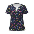 thumbnail image 3 of Naloa Colored Balloons Print T-Shirts Short Sleeve V Neck Tees for Women Fashion Tops Trendy Lightweight Soft Casual Summer Outfits Clothes, 3 of 5