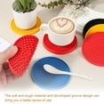 thumbnail image 5 of Uxcell 6Pack Non-Slip Drink Coasters, Round Desk Coaster for Drinks Tabletop Protection Cups Mat for Office Home Coffee Bar Decor, Red(0.12" Thickness), 5 of 6