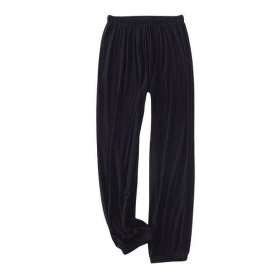 Defitshape Women's Soft Pajamas Pant Sleep Bottoms Pjs Lightweight Fall Spring Summer Long Loose Loungewear Sleepwear Black Large