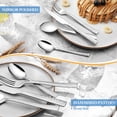 thumbnail image 3 of Vesteel 40-Piece Hammered Silverware Set with 5 Serving Utensils, Stainless Steel Square Flatware Tableware Cutlery Set Service for 8, Heavy Duty & Dishwasher Safe, 3 of 9