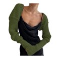 thumbnail image 1 of Women Drop Shoulder Cropped Shrug Sweater Long Sleeve Open Front Top Fitted Knit Bolero Crop Cardigan Aesthetic Streetwear, 1 of 3