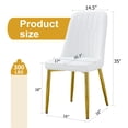 thumbnail image 2 of Modern dining chairs sets with PU leather backrest and Gold Metal legs for Kitchen, Bedroom and office, White, 2 of 16