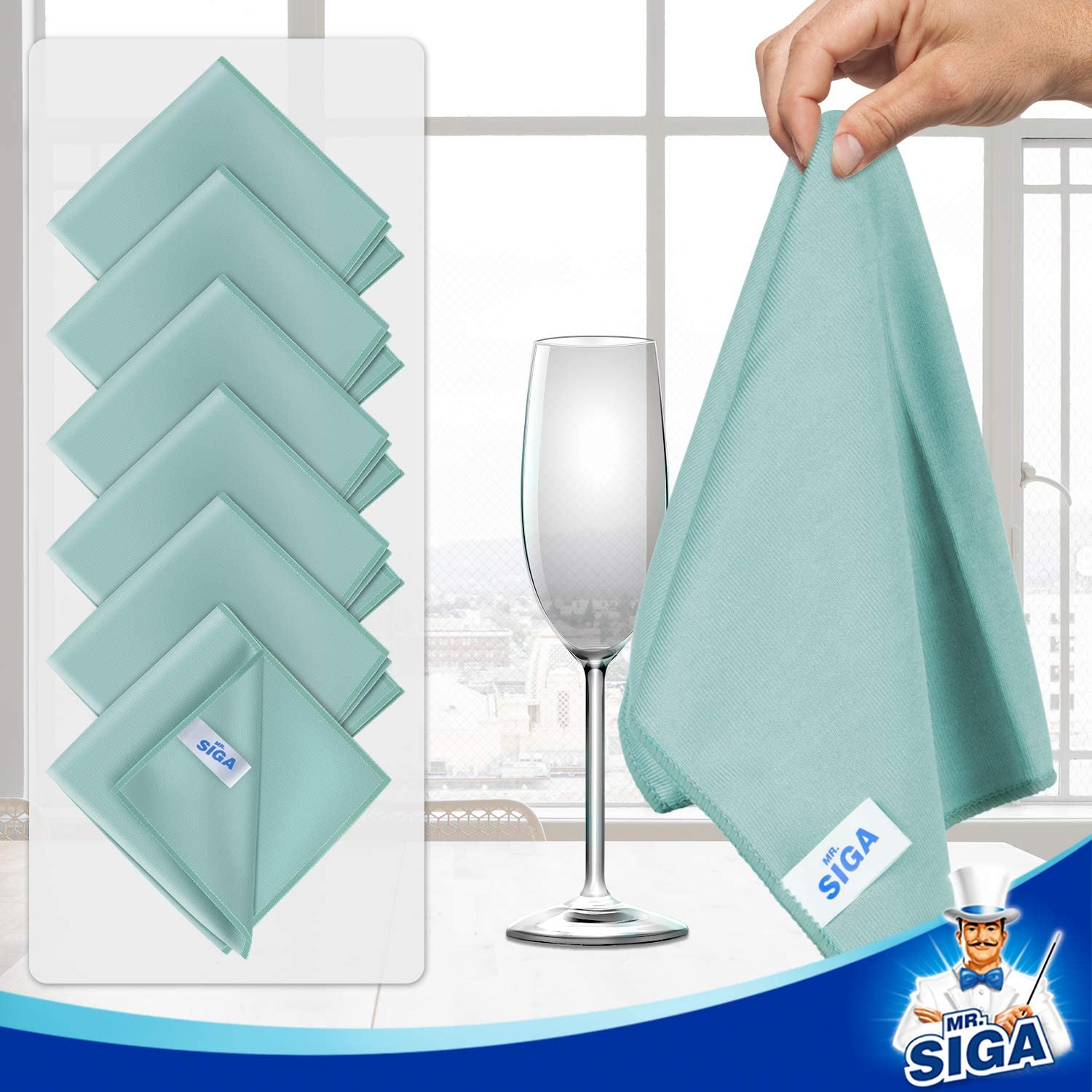 MR.Siga Ultra Fine Microfiber Cloths for Home, Car, and Glass,Pack of 6, 35 x 40 cm 13.7" x 15.7" - image 4 of 8