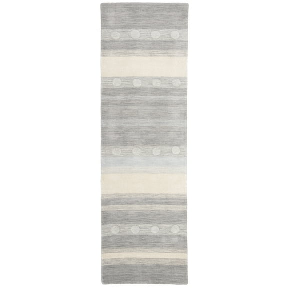 SAFAVIEH Kids Dots Gradient Striped Runner Rug, Grey/Ivory, 2'6" x 8'