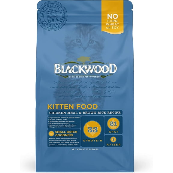 Blackwood Kitten Formula Chicken Meal & Brown Rice Recipe Dry Cat Food, 13.2 lb. Bag