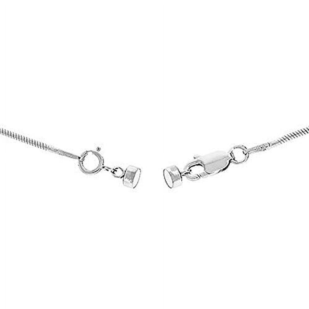 14K White Round Magnetic Clasp Converter With Spring Ring | 15.8Mm X 4.5 Mm | For Necklace Or Bracelet | 1 Piece