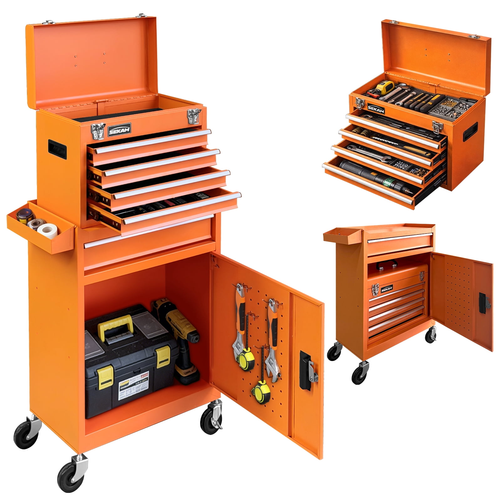 Aukfa 439-Piece Mechanics Tool Set, 3 Drawer Tool Organizer Metal