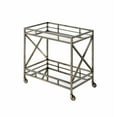 thumbnail image 5 of Mirrored Top Serving Cart With Antique Gold Frame And Open Storage Area In Compartment, 5 of 5