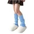 thumbnail image 2 of AUNVITO Girls Knitted Socks Solid Color Thermal Warmth Stretchy Yoga Leg Warmers Over-Knee Long Tube Stacked Foot Warmers Cozy Casual Autumn Winter, 2 of 9