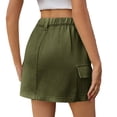 thumbnail image 5 of New Summer Arrivals SMihono Women's Fashion Denim Skirts Stretchy High Waisted Short Skirt Teen Girls Y2K Cute Going Out Vacation Work Jean Skirt Army Green 4, 5 of 5