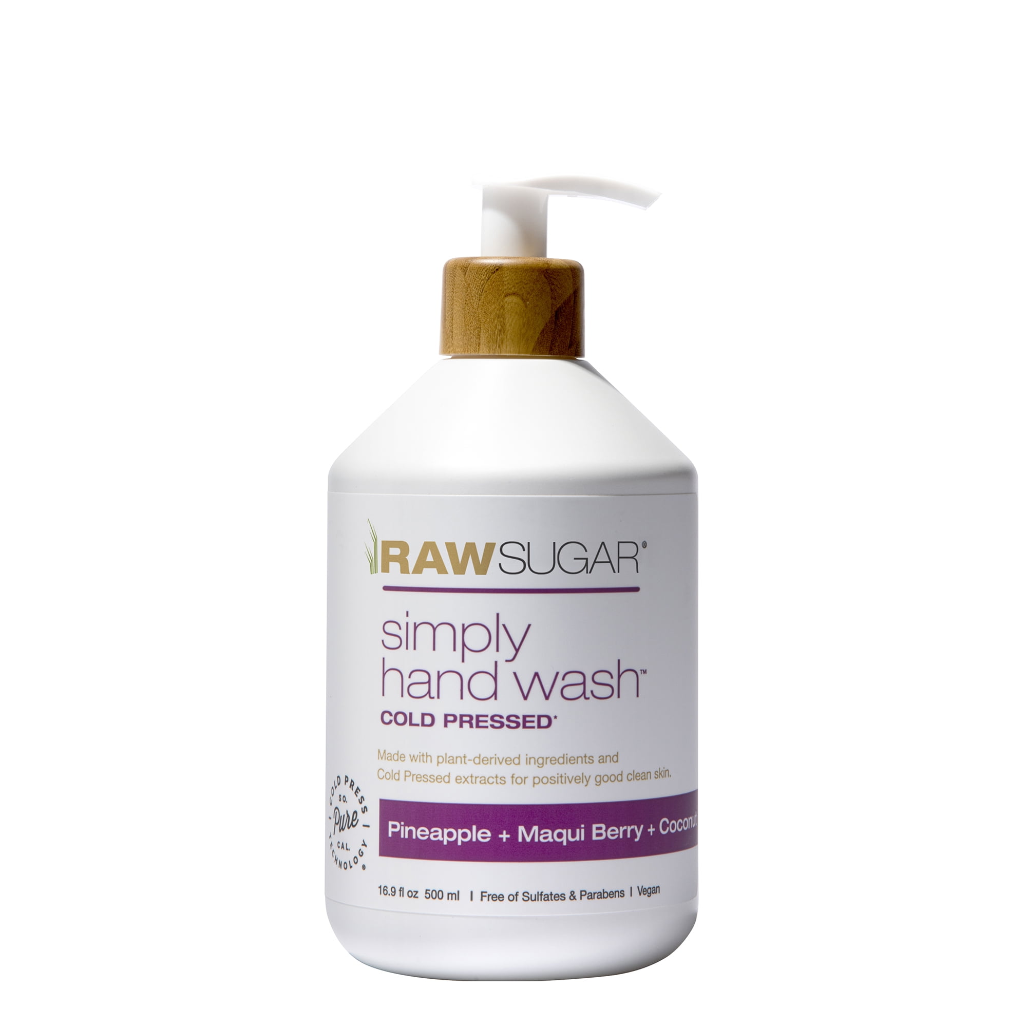 Raw Sugar Simply Hand Wash, Pineapple + Maqui Berry + Coconut Hand Soap, 16.9 fl oz