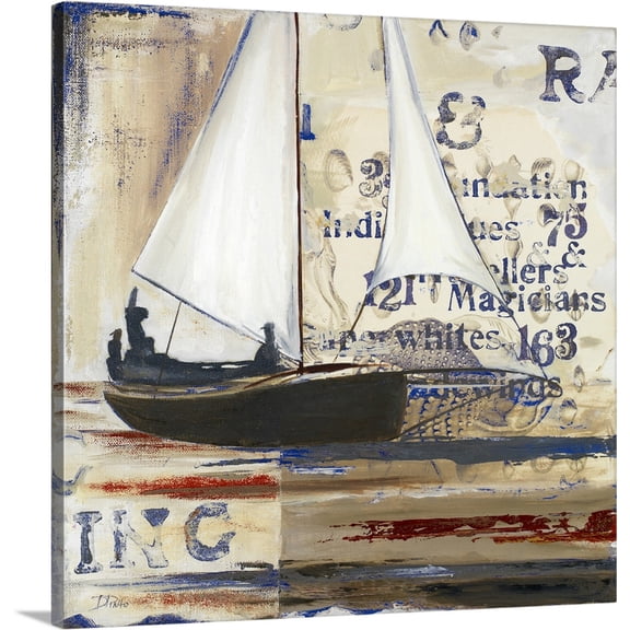 Great BIG Canvas | "Blue Sailing Race I" Canvas Wall Art - 20x20