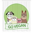 thumbnail image 3 of Ambesonne Vegetarian Shower Curtain, Go Vegan Slogan Animals, 69"Wx75"L, Multicolor, 3 of 3