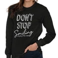 thumbnail image 3 of Dont Stop Smiling Every Day Positive Women's Long Sleeve T Shirt Brisco Brands S, 3 of 6