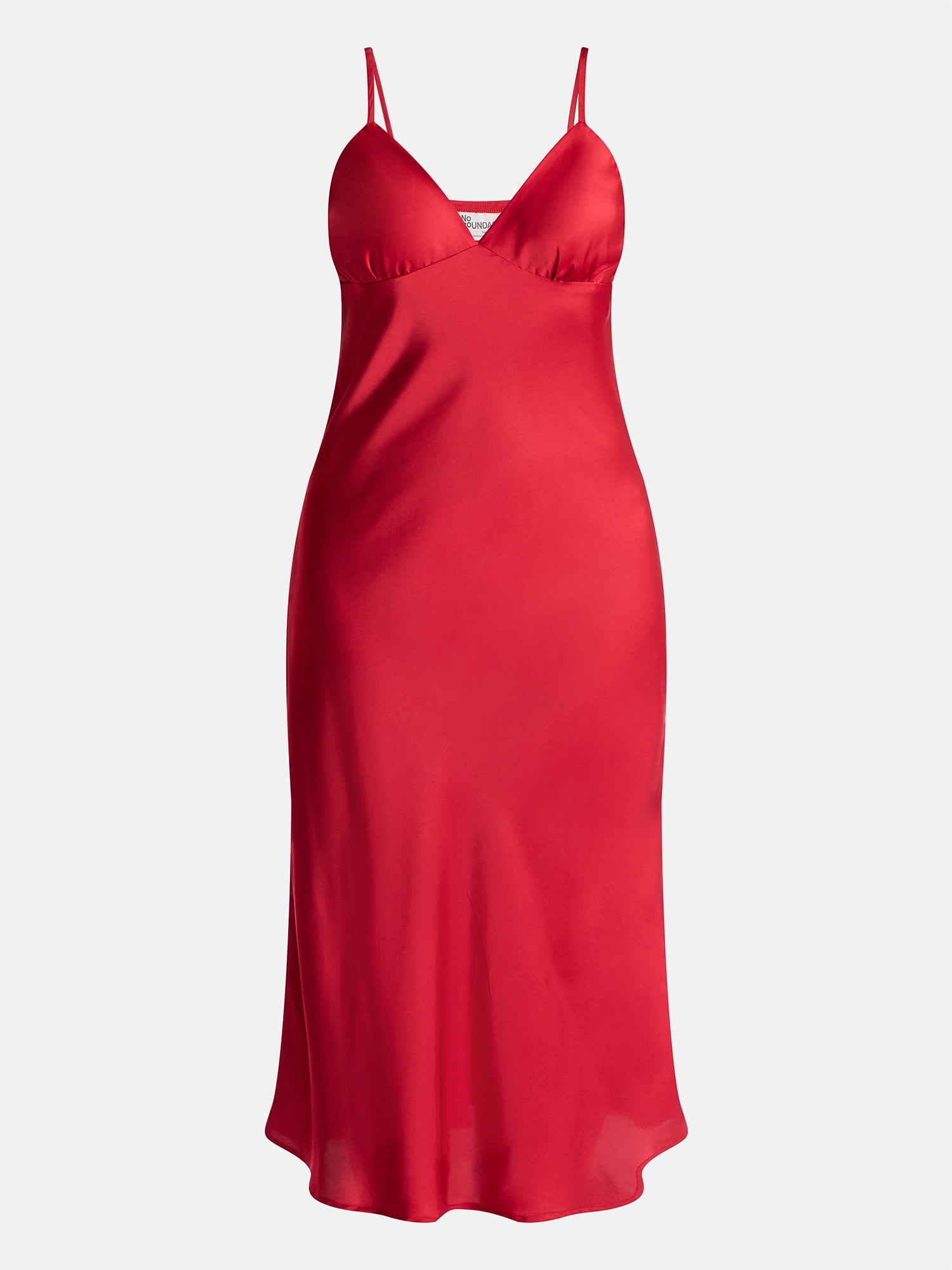 No Boundaries V-Neck Satin Maxi Dress with Scarf Set, 2-Piece, Women's