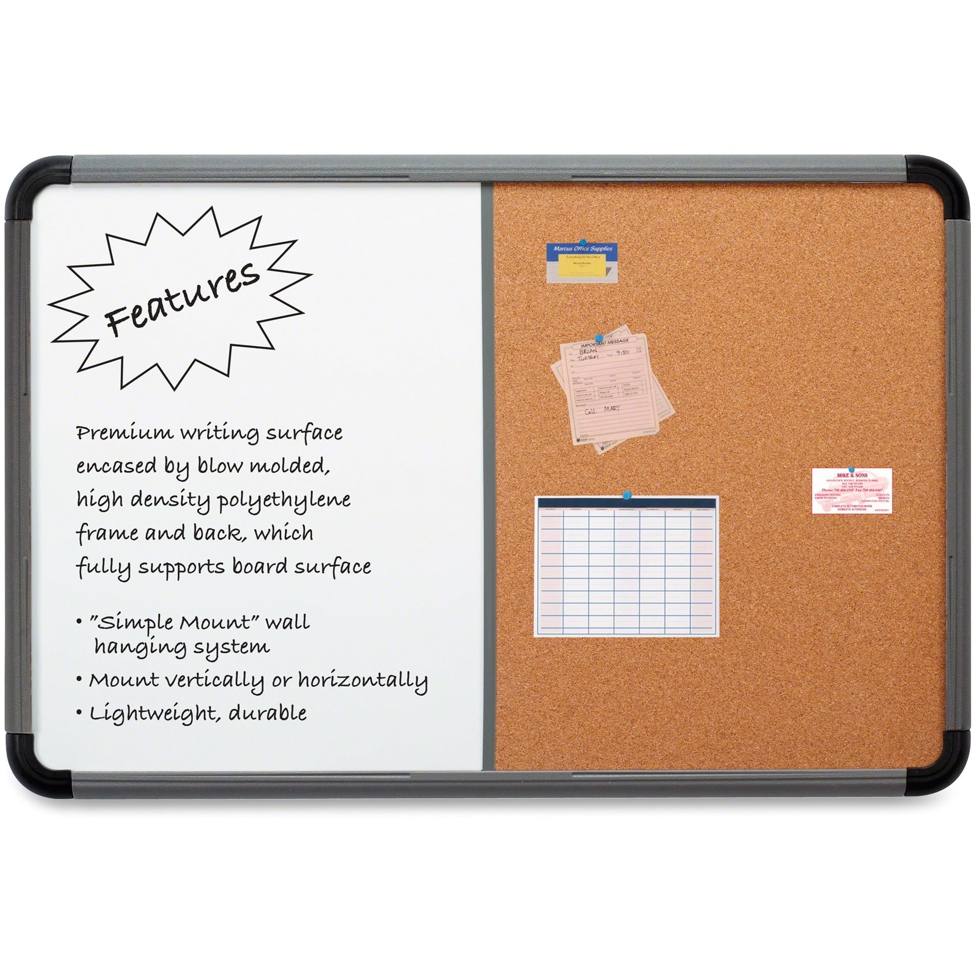 Iceberg, ICE36047, Ingenuity Combo Dry Erase/Cork Board, 1 Each
