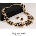 thumbnail image 4 of Guodhu Bohemia Leopard Jewelry Set Multilayer Leather Earrings Necklace for Women, 4 of 5