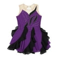 thumbnail image 3 of Alvivi Kids Girls Sparkly Rhinestone Sleeveless Gymnastics Leotard Figure Roller Ice Skating Dress Purple 6, 3 of 5