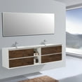 thumbnail image 6 of Eviva Vienna 75" Rosewood w/ White Frame Wall Mount Double Sink Bathroom Vanity w/ White Integrated Top, 6 of 6