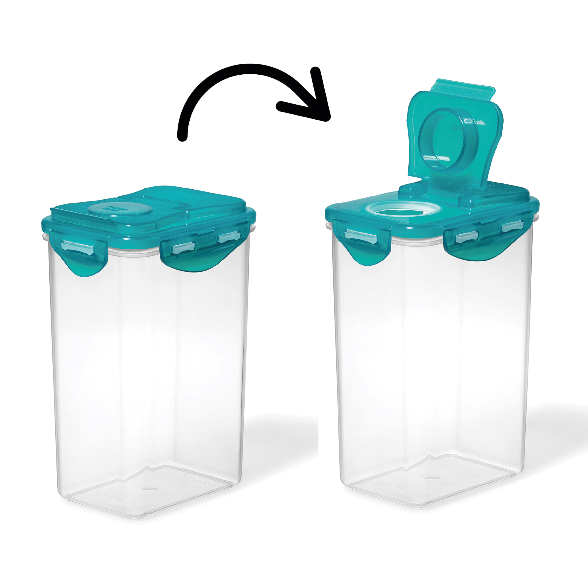 Starfrit LocknLock Plastic Pantry Container - 43oz / 1.3L - Flip top lid - Airtight - 4-Sided locking system - BPA free