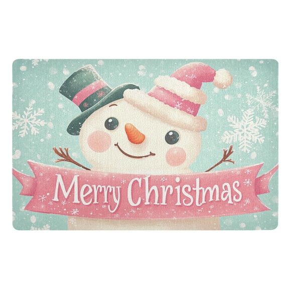 BZSMCE Floor Mats 32x20in Cute Snowman Creativity Doormats