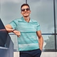 thumbnail image 4 of Fotbe Teal Turquoise Wood Camiseta Polo de Golf para Hombre con Estampado – Camisa Deportiva Transpirable con Cuello Abotonado-Medium, 4 of 6