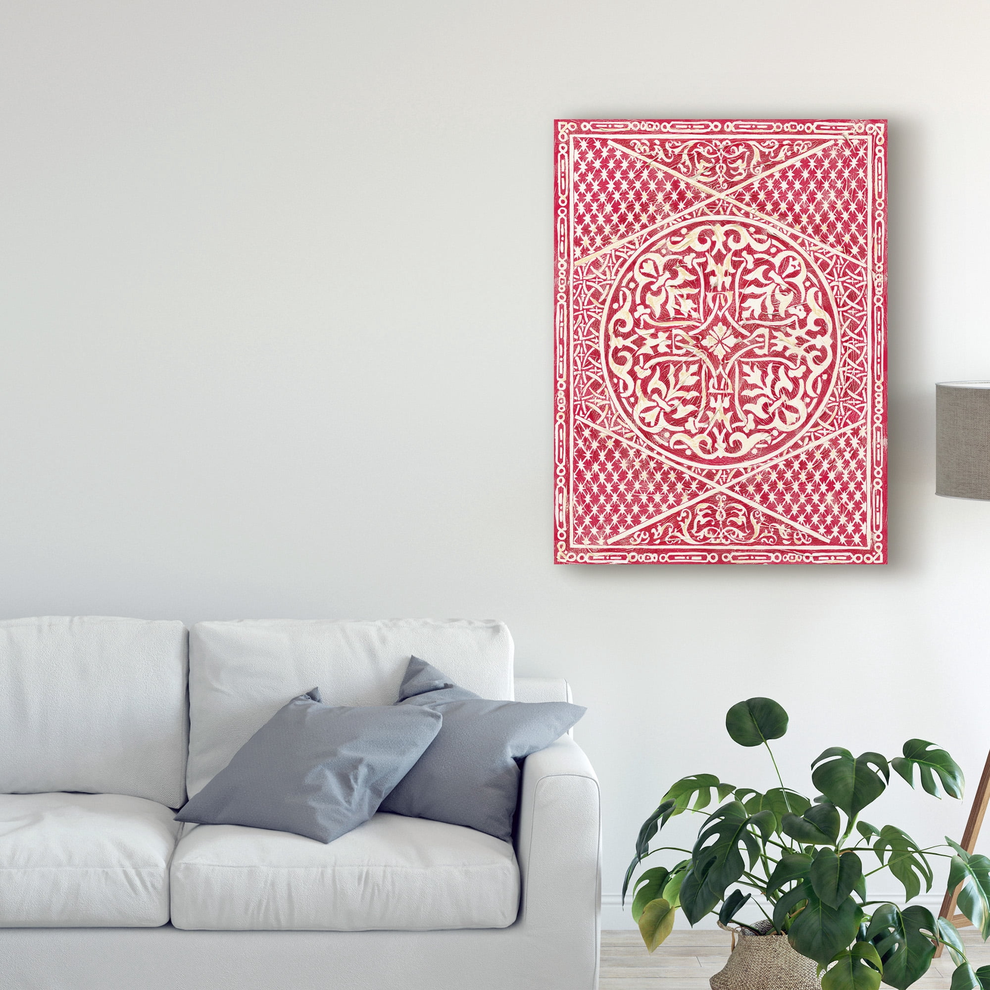 Trademark Fine Art 'Woodcut in Red I' Canvas Art by Chariklia Zarris