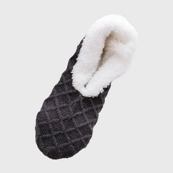 Hiking Socks Women Crew, Women's Winter Printing Lamb Wool Non Slip Floor Socks New Women Socks Athletic Ankle Style B-115 Gray One Size