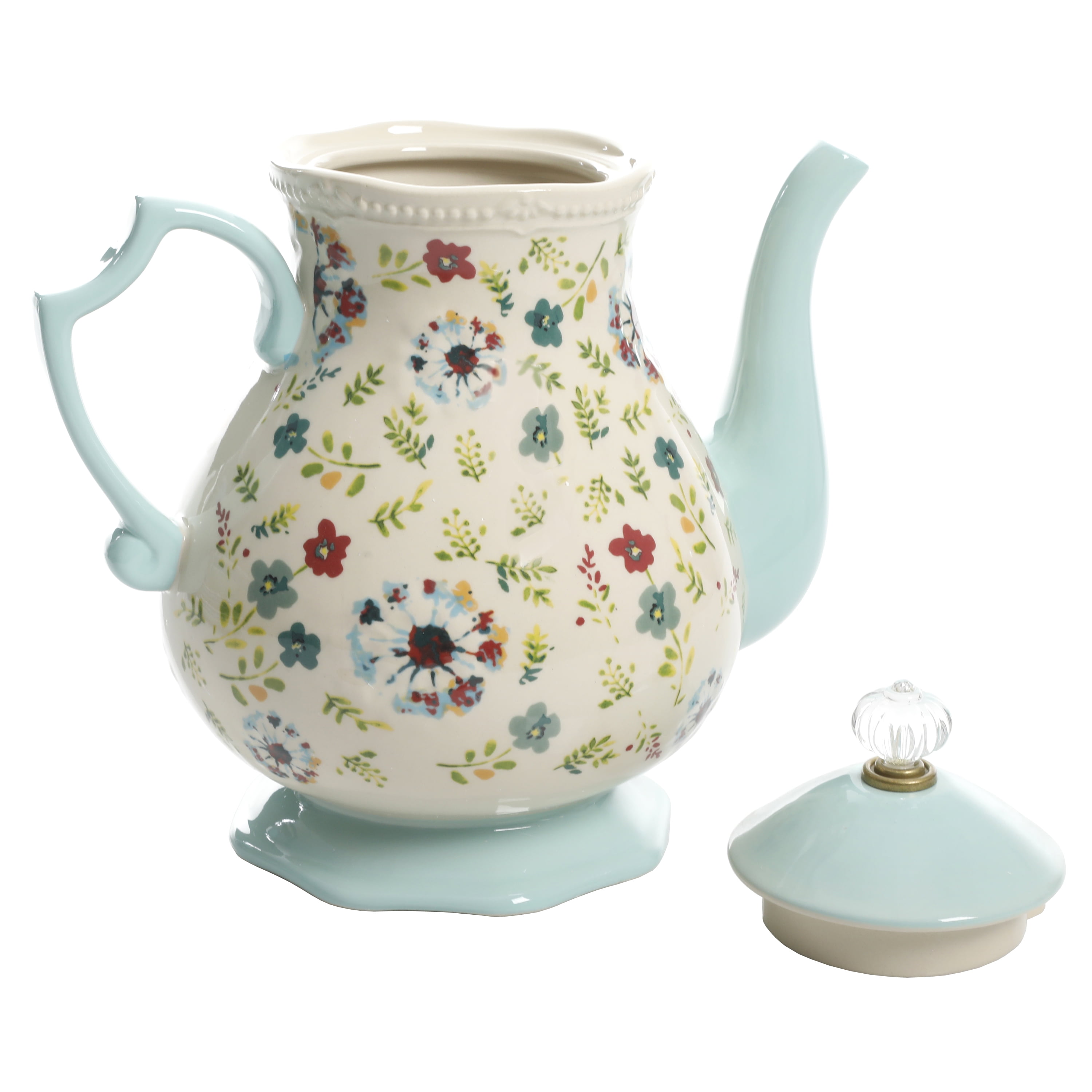 The Pioneer Woman Kari 2 4 Quart Tea Pot Stoneware Kettle Classic