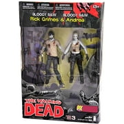 Rick Grimes & Andrea Action Figure 2-Pack Bloody Black & White