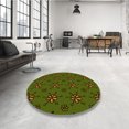 thumbnail image 4 of Ahgly Company Machine Washable Indoor Round Transitional Chocolate Brown Area Rugs, 5' Round, 4 of 7
