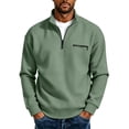 thumbnail image 6 of Fashion Sweatshirts for Men Solid Color Waffle Knit Sweater Loose Casual Half-Zip Stand Collar Long Sleeve Shirt Pullover Soft and Comfortable, 6 of 8