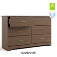 thumbnail image 4 of Storkcraft Brookside 6 Drawer Nursery Double Dresser, Hazelnut, 4 of 13