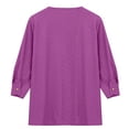 thumbnail image 5 of CONROSES Mothers Day Gift Women's 3/4 Sleeve T-Shirts V Neck Jacquard Loose Fit Summer Tee Blouses for Lady, 5 of 5