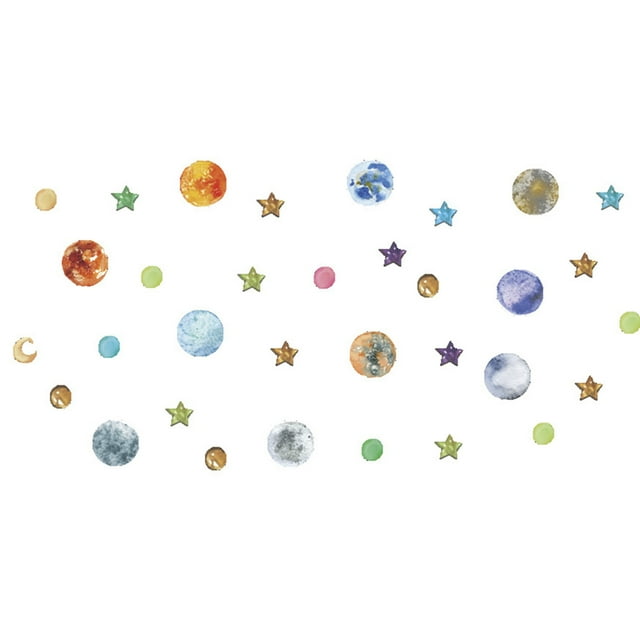 Coofit Wall Sticker Fluorescent Space Star Moon Decal Stickers Mural Sticker for Kids