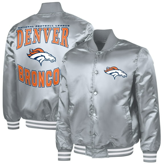 Men's G-III Sports by Carl Banks  Gray Denver Broncos Adaptive Full-Snap Varsity Jacket