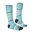 thumbnail image 3 of Fotbe Teal Turquoise Wood print Women's Men's Novelty Crew Socks Cotton Socks Knee High Socks for Walking,Running,Nurses,Pregnancy, 3 of 8