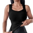 thumbnail image 4 of Garbnen Women’s Tank Top Square Neck Sleeveless Athletic Tank Tops Women Summer Fashion Fitted Basic Undershirt for Women Black L, 4 of 4