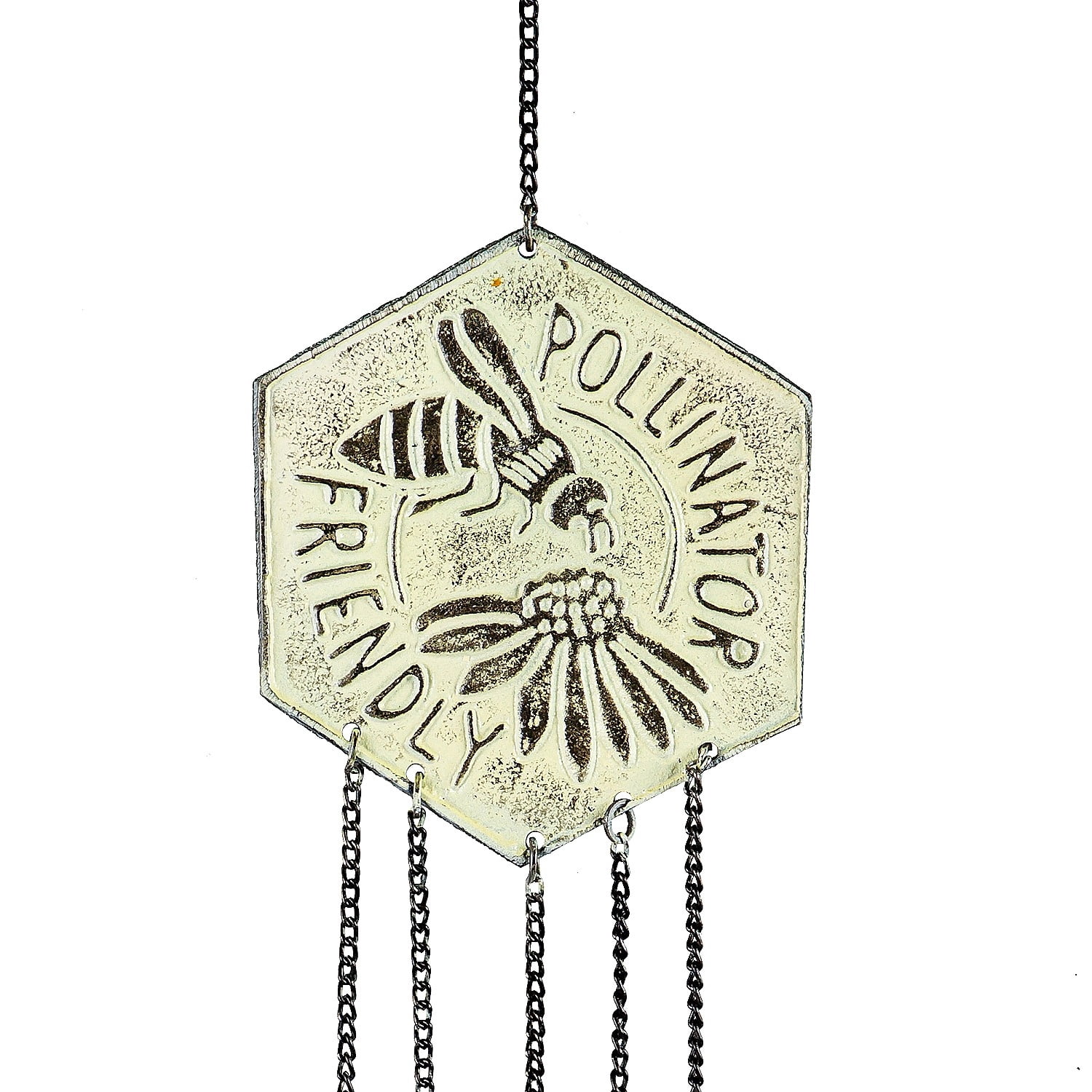 Artisan Cast Aluminum Wind Chime Mobile, I Can Dig It with Florals