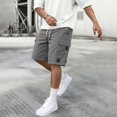 thumbnail image 2 of Fsqjgq Men'S Cargo Pants Gym Shorts Work Pants Trousers Drawstring Sweatpants Workout Short for Running, 2 of 7