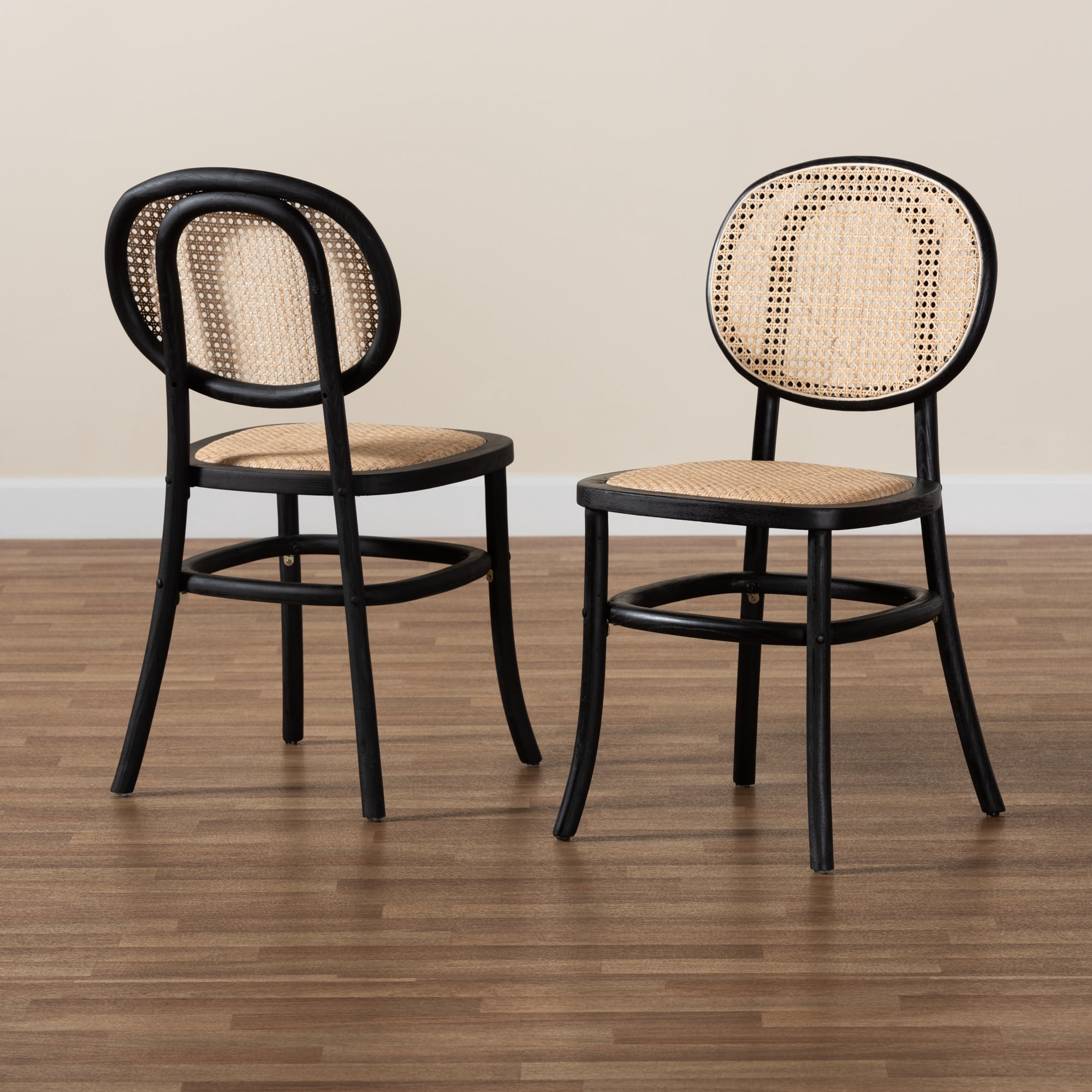 Baxton Studio Garold Dining Chair, Set of 2, Brown