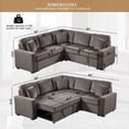thumbnail image 4 of Aukfa Sectional Sleeper Sofa with Pull Out Bed, L Shaped Sectional Couch, Convertible Modular Sectional Sofa for Living Room, Dark Brown, 4 of 8
