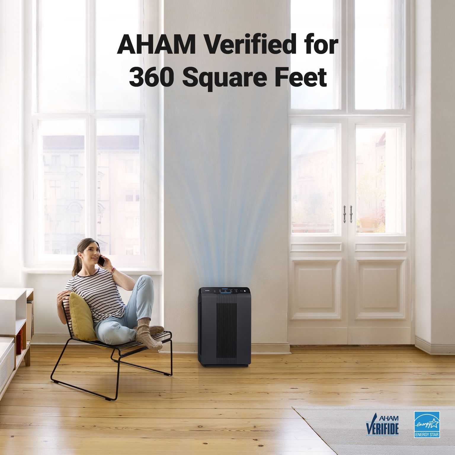 Winix 5500-2 Air Purifier with True HEPA for Particles, PlasmaWave and Odor Reducing Washable AOC Carbon Filter. AHAM Verified for 360 sq ft, Max Room Capacity of 1728 sq ft - image 6 of 7
